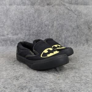 Batman Shoes Toddler 7 Sneaker Slip On Canvas DC Comics Casual Black Yellow Baby